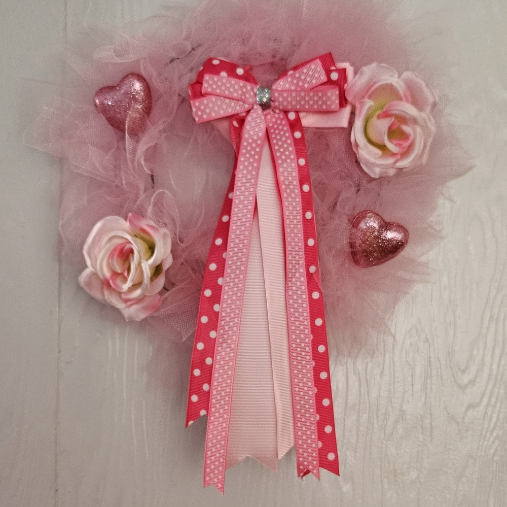 Wreath Valentine's Day  Hearts/Rose's Shades Of Pink Handmade